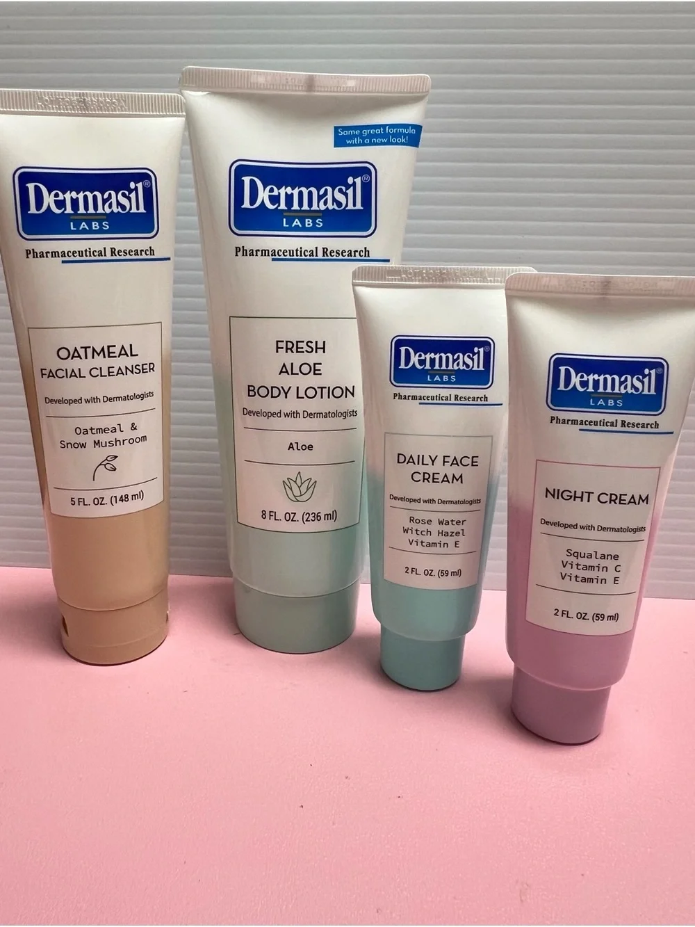 Dermasil Fresh Aloe Body Lotion & Face Cleanser, Creams Bundle. NEW